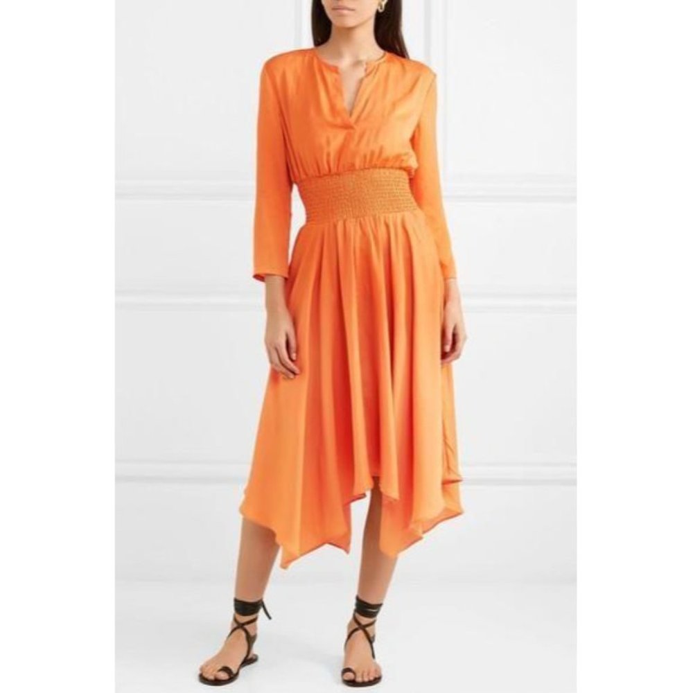 Maje Orange Midi Dress